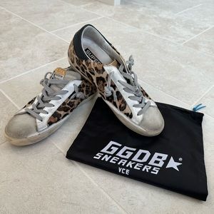 Golden Goose Superstar Leopard Cowhide Sneakers